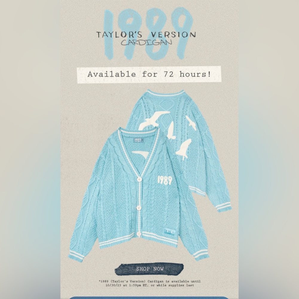 1989 (Taylor’s Version) Cardigan Official Taylor Swift Merch